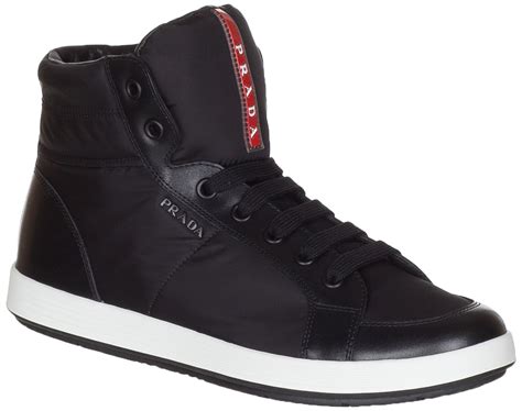 prada sneakers size 14|black high top Prada sneakers.